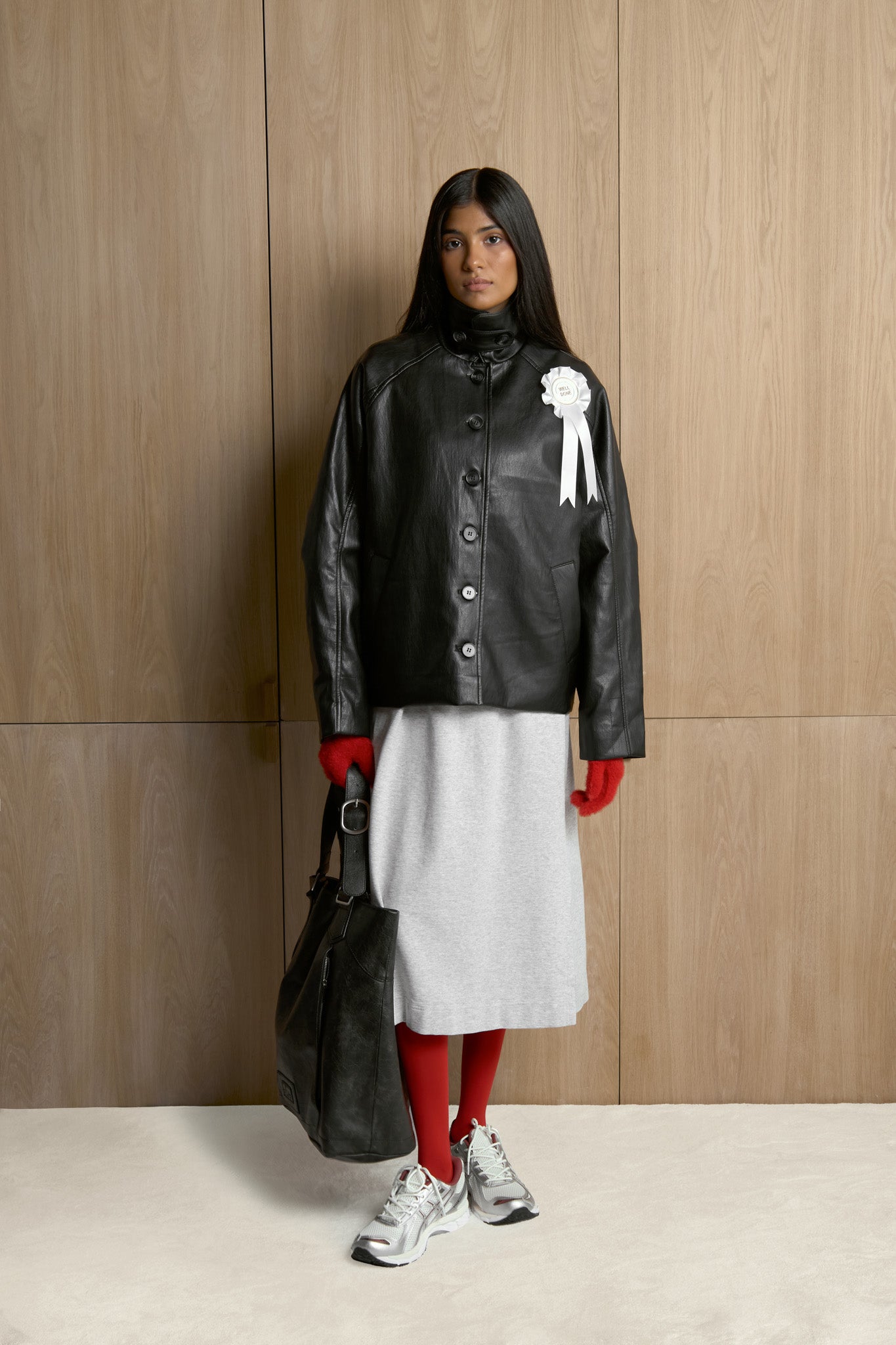 Hollies Classic Faux Leather Jacket in Black